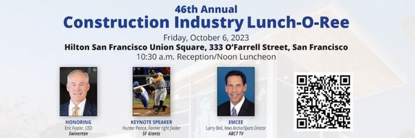 Upper half of Lunch-o-Ree poster showing honoree, guest speaker, and master of ceremonies Upper half of Lunch-o-Ree poster showing honoree, guest speaker, and master of ceremonies